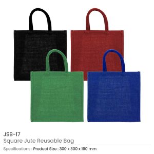 Reusable Square Jute Shopping Bags - Image 3